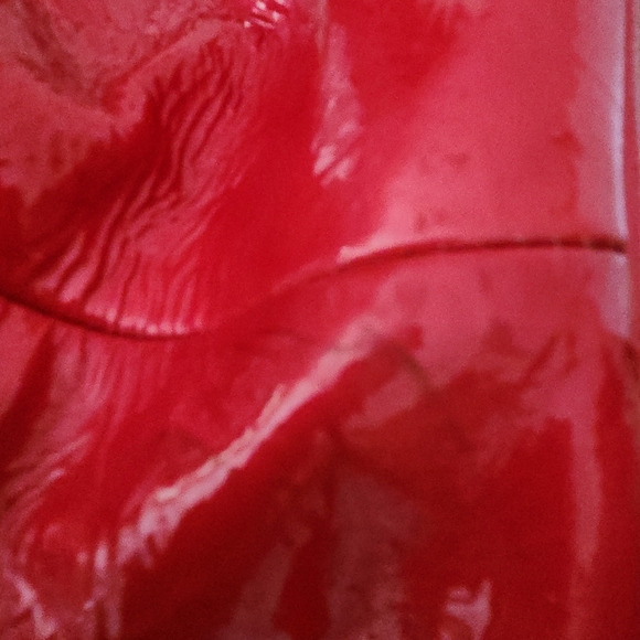 Coach Madison Juliette Satchel Diagonal Pleated Glossy Red Patent Leather F21304 - Picture 9 of 10